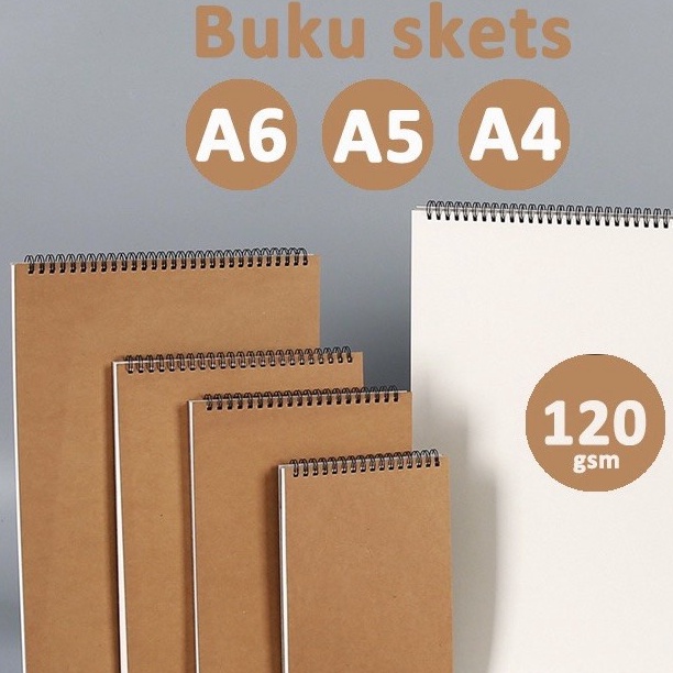 

NEWPRODUCT Sketch Book Buku Menggambar A6 A5 A4 High Quality 12 GSM Buku Gambar