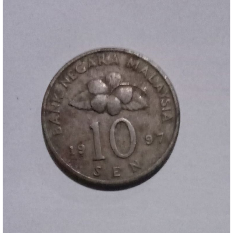 uang koin 10 sen malaysia tahun 1997