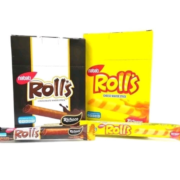 

Astor richeese Nabati Rolls coklat 1 box isi 20 pcs roll's keju