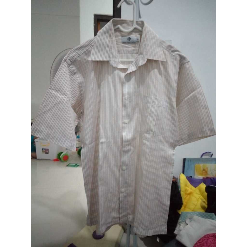 Preloved Kemeja Pria Kemeja Kerja Garis Putih