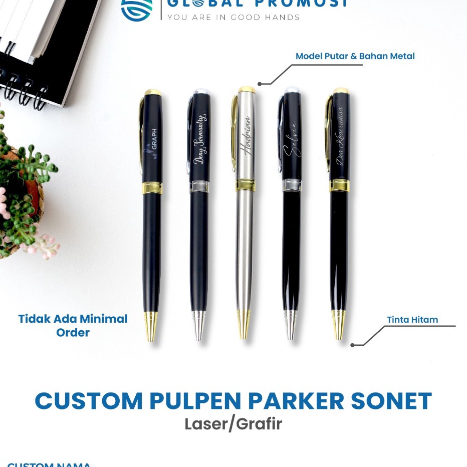 

SPESIAL DISCOUNT Pulpen Custom Grafir Pulpen Metal Model Parker Sonet SouvenirPromosi