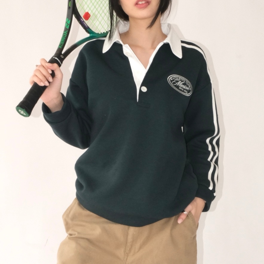 MAESON Athletic Club Classic Polo Sweatshirt