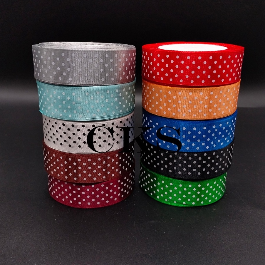 

DIJAMIN MURAH Pita Hias Satin Motif Polkadot Pita Satin Polkadot Ukuran 1