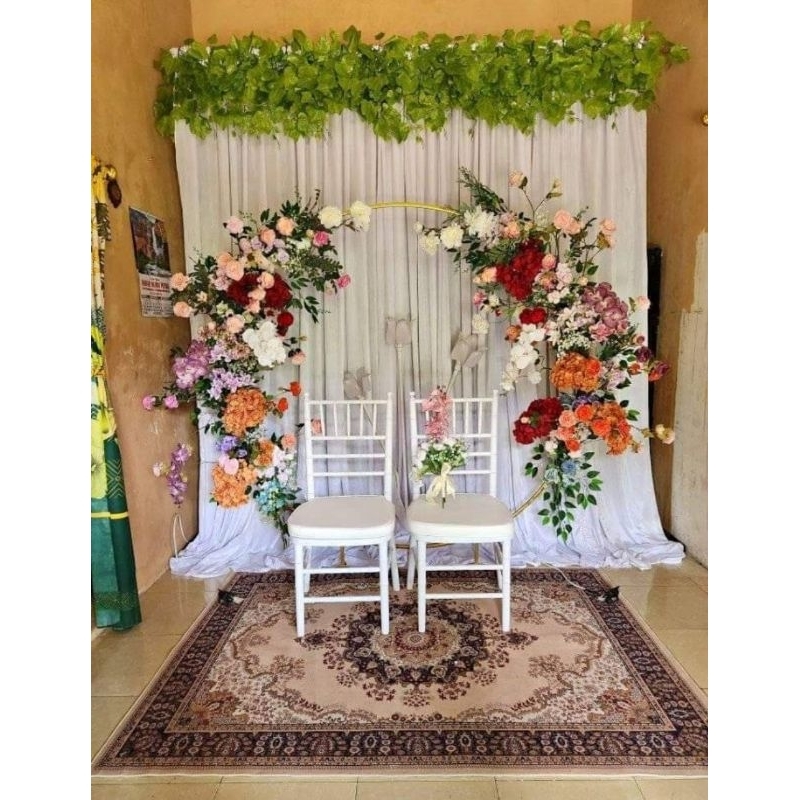 Dekorasi Lamaran Backdrop 3M x 2,2M + Daun Anggur