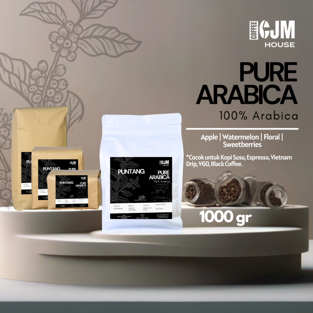 

1Kg Pure Arabica Puntang | CJM Coffee House | Kopi Premium Super Asli | Kopi Arabika Asli