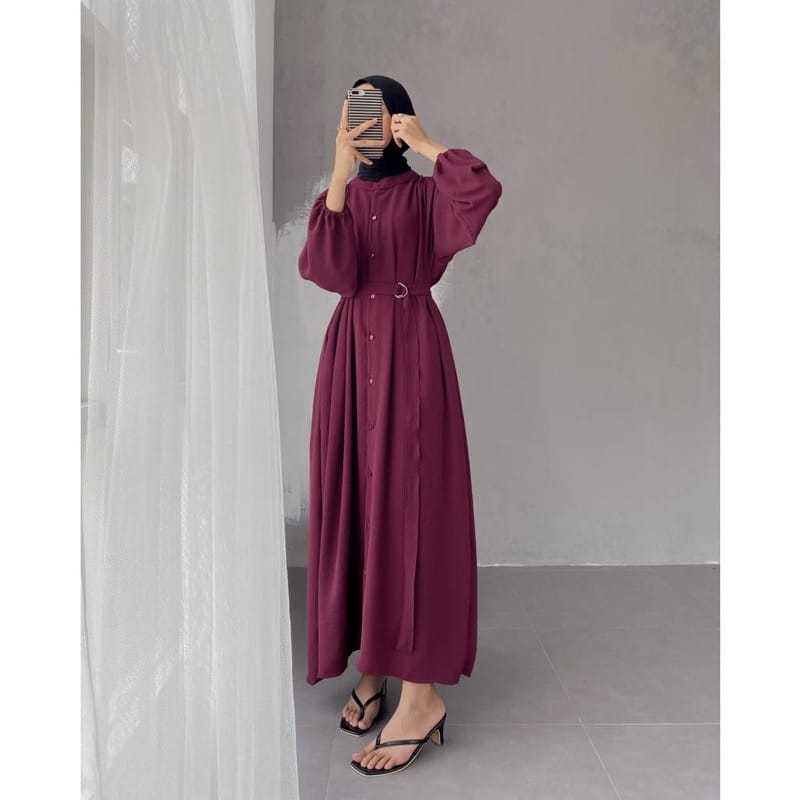 GAMIS WANITA MUSLIM ELEGAN -GAMIS WANITA RAYON KRINKLE JUMBO TERBARU -BAJU GAMIS WANITA TERBARU BAHA