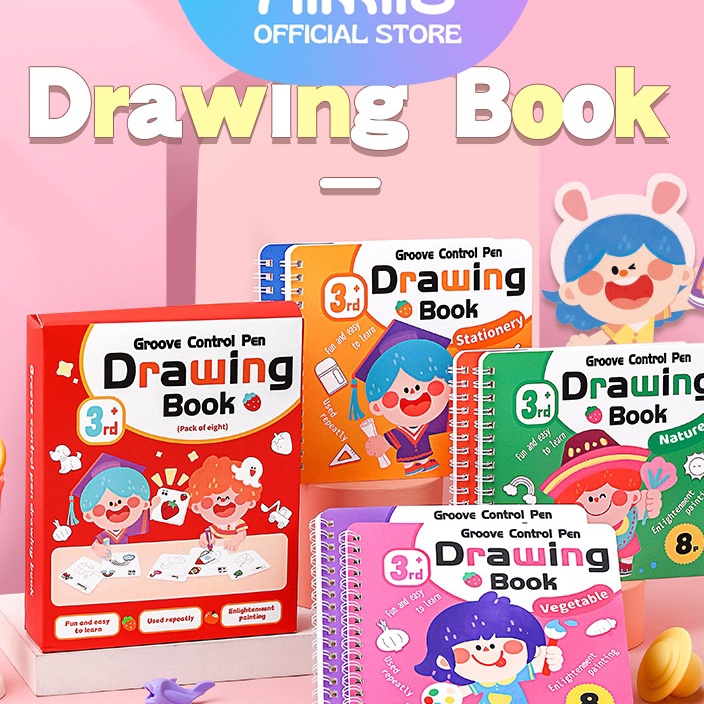 

CUCIGUDANG READY Aimilo Buku Gambar Anak 1 Paket 4 PCS Buku Coloring Book Tema Buku Mewarnai 3 Tahun