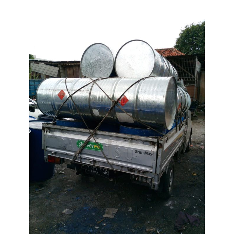 Drum galvanis 200 liter/drum/tong/jerigen bensin solar tutup kecil