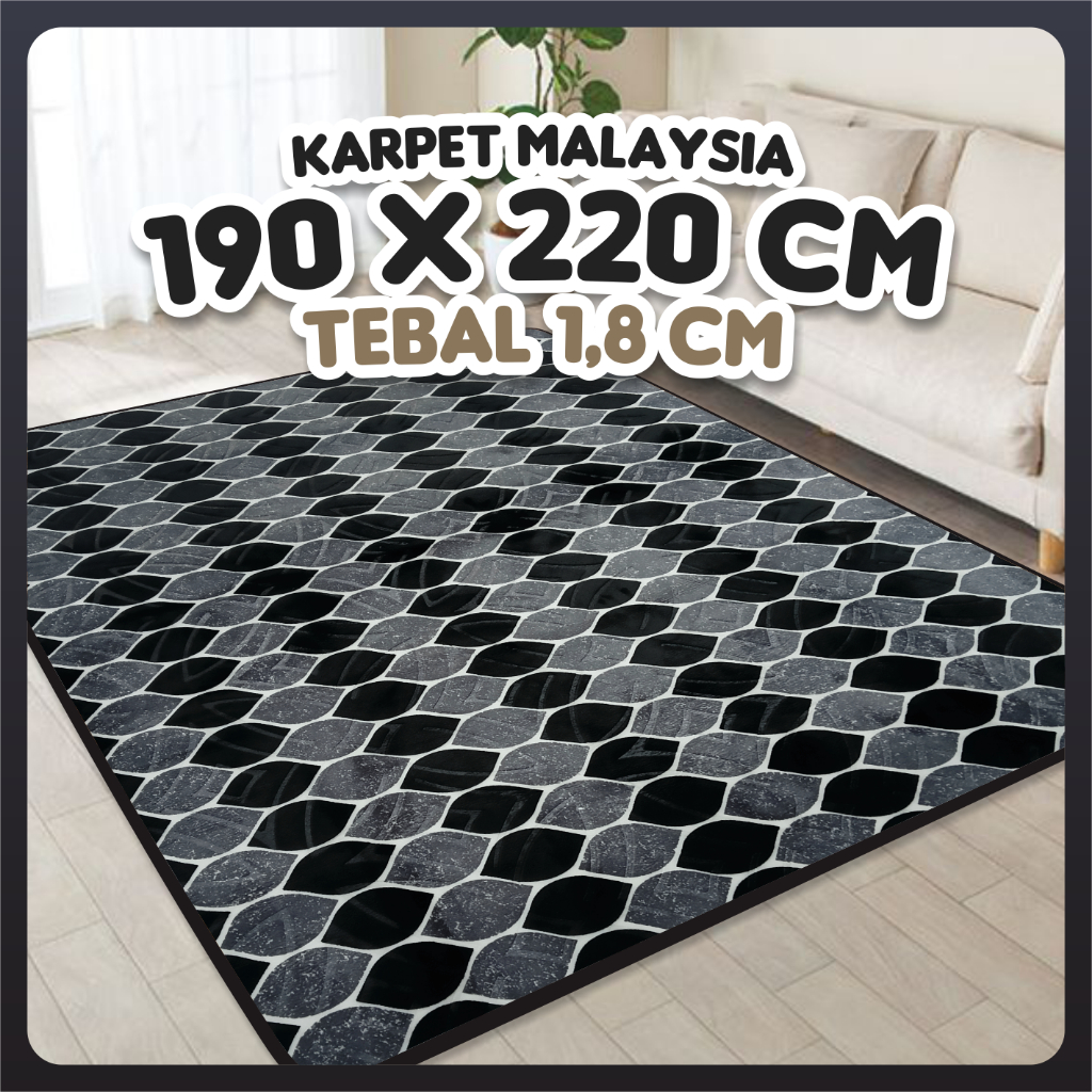 [1,8CM] Karpet Malaysia TERMURAH Harga Pabrik Jumbo 220x190 Isi Busa Premium Antislip Mewah
