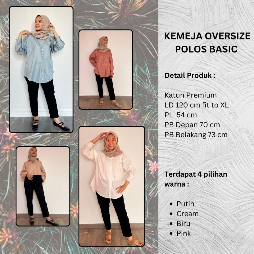 KEMEJA BASIC OVERSIZE | KEMEJA OVERSIZE | OVERSIZE SHIRT