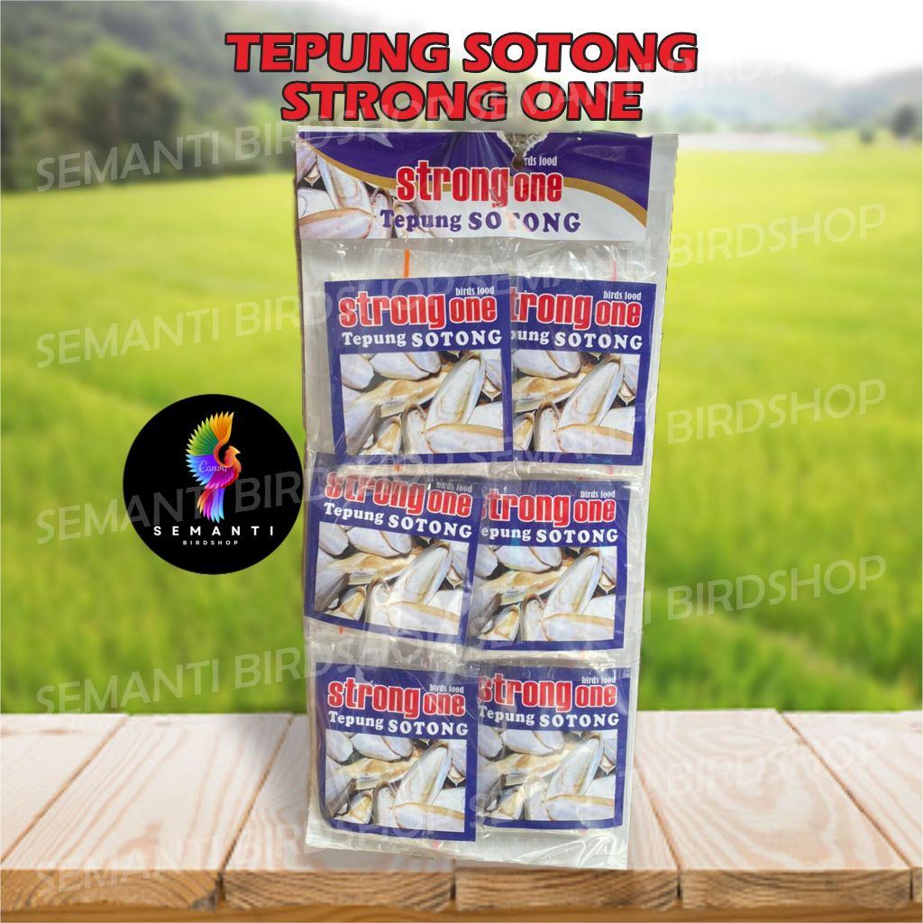 TEPUNG SOTONG ASINAN STRONG ONE 1 RENTENG KALSIUM TAMBAHAN PAKAN MAKANAN BURUNG TERNAK MURAI KENARI
