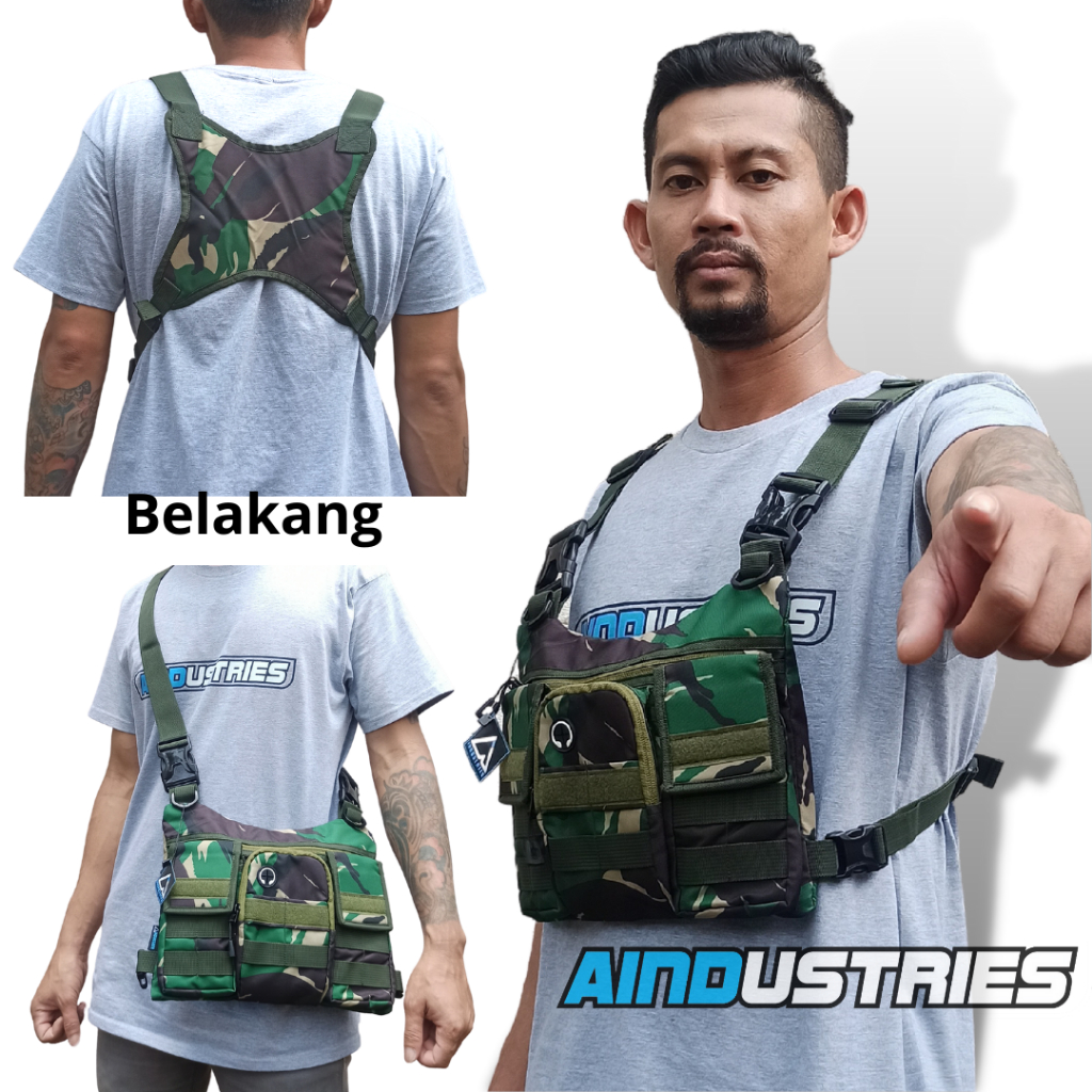 Tas dada army / tas loreng militer TNI / tas pelindung dada / tas selempang / tas army