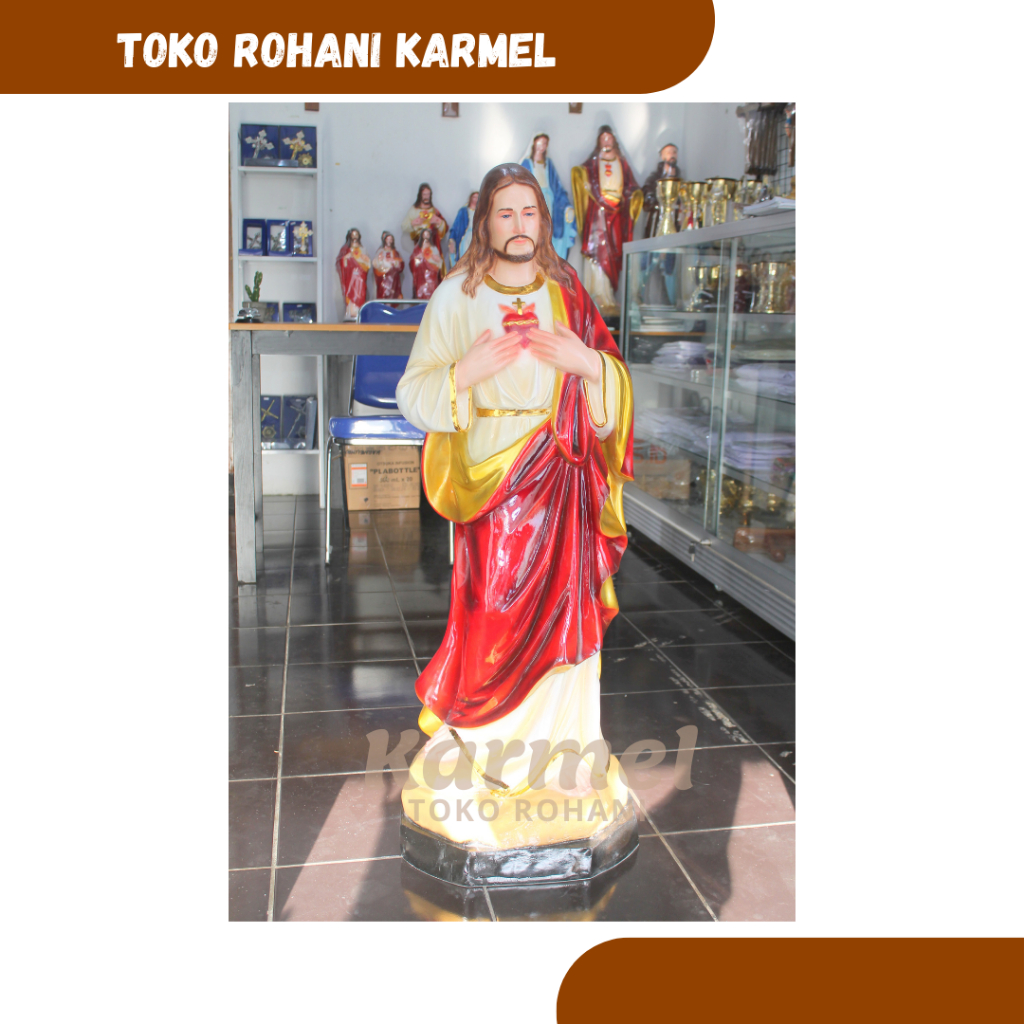 Murah PATUNG YESUS 1 METER / PATUNG YESUS UKURAN BESAR / PATUNG TUHAN YESUS UKURAN JUMBO Diskon