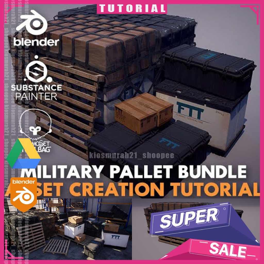 Military Game Asset Creation in Blender & Marmoset Blender 3D Tutorial