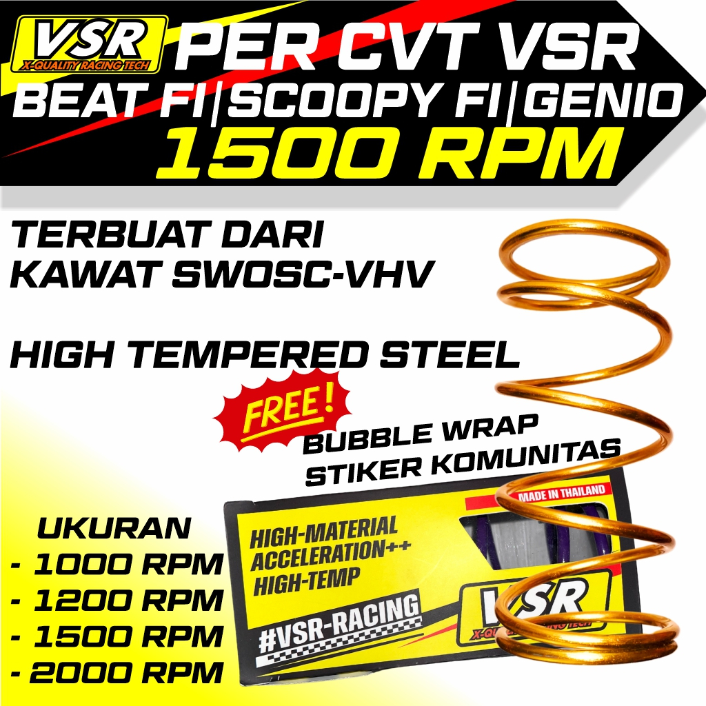 Per CVT 1000rpm Beat Fi Per 1200 rpm Scoopy Fi Per CVT 1500 rpm Genio Per 2000 rpm Beat Deluxe
