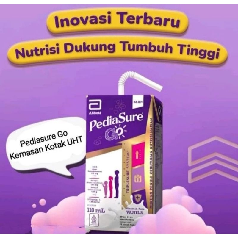 

Pediasure Go Coklat Vanila 110ml Susu UHT (1 -10 th)