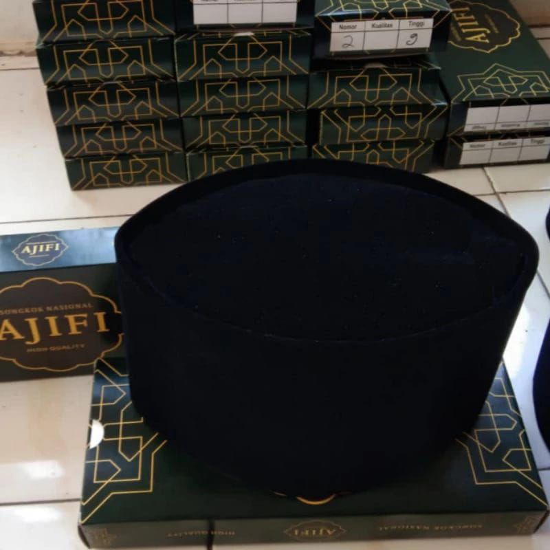Songkok peci hitam tinggi kopiah hitam tinggi 11Cm,12Cm,13Cm,14Cm,15Cm peci pria dewasa songkok madu