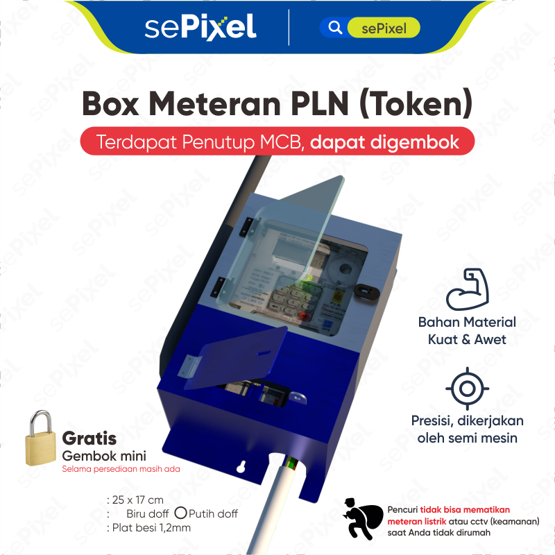 Box Meteran PLN (Token) bahan plat besi
