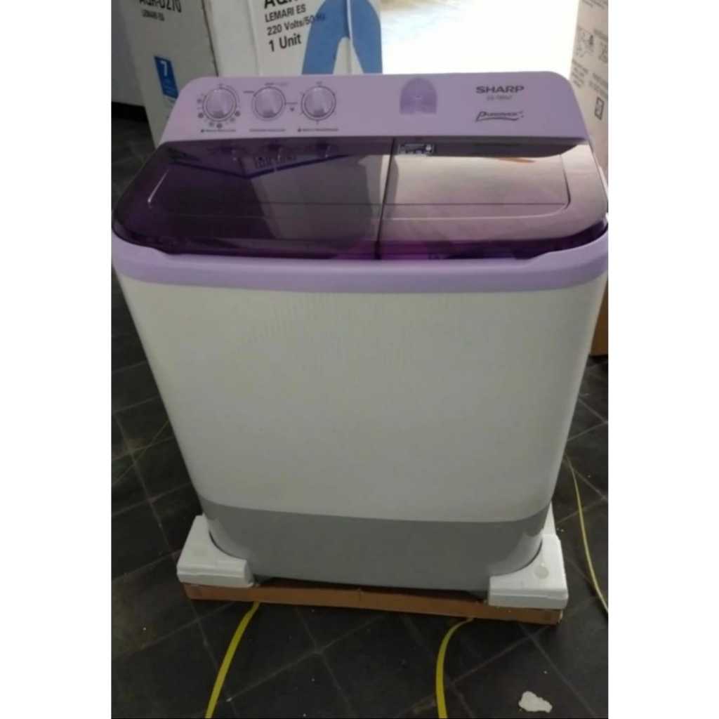 Mesin cuci 2 tabung sharp 8kg twin tub EST-85NT puremagic2