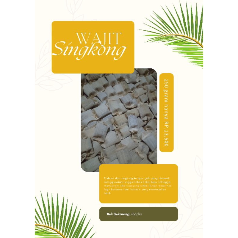 

Wajit Singkong /wajik singkong/wajit legit/camilan manis/wajit 250g
