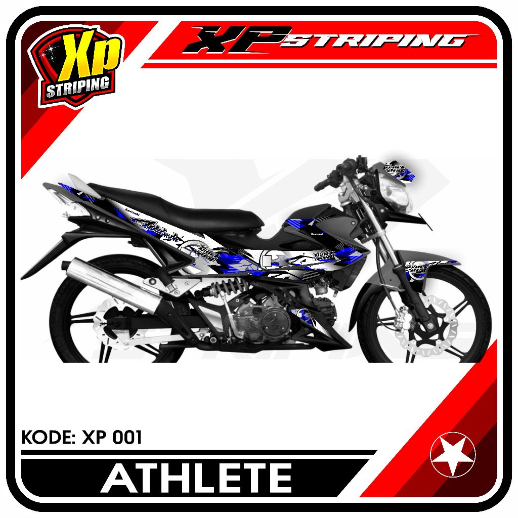 Striping Athlete - Sticker Striping Kawasaki Athlete Desain Racing XP.01