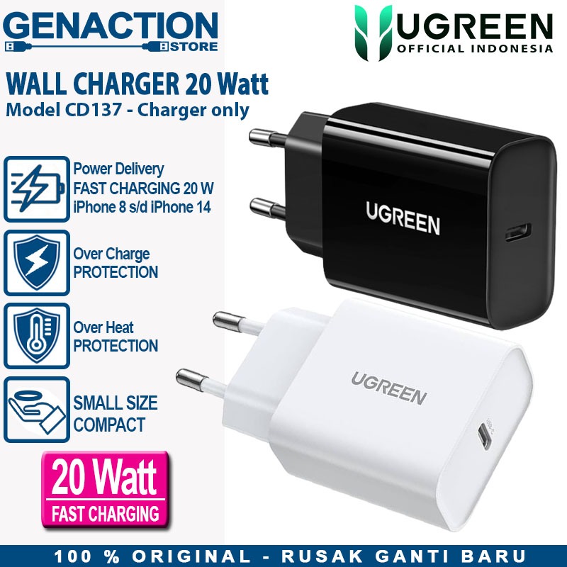 UGREEN USB Wall Charger USB-C PD 20W - CD137