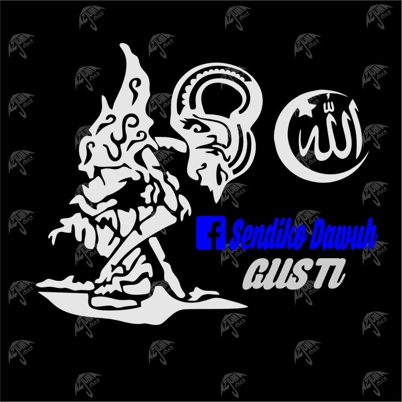 STICKER CUTTING WAYANG CUSTOM TEXT SENDIKO DAWUH GUSTI