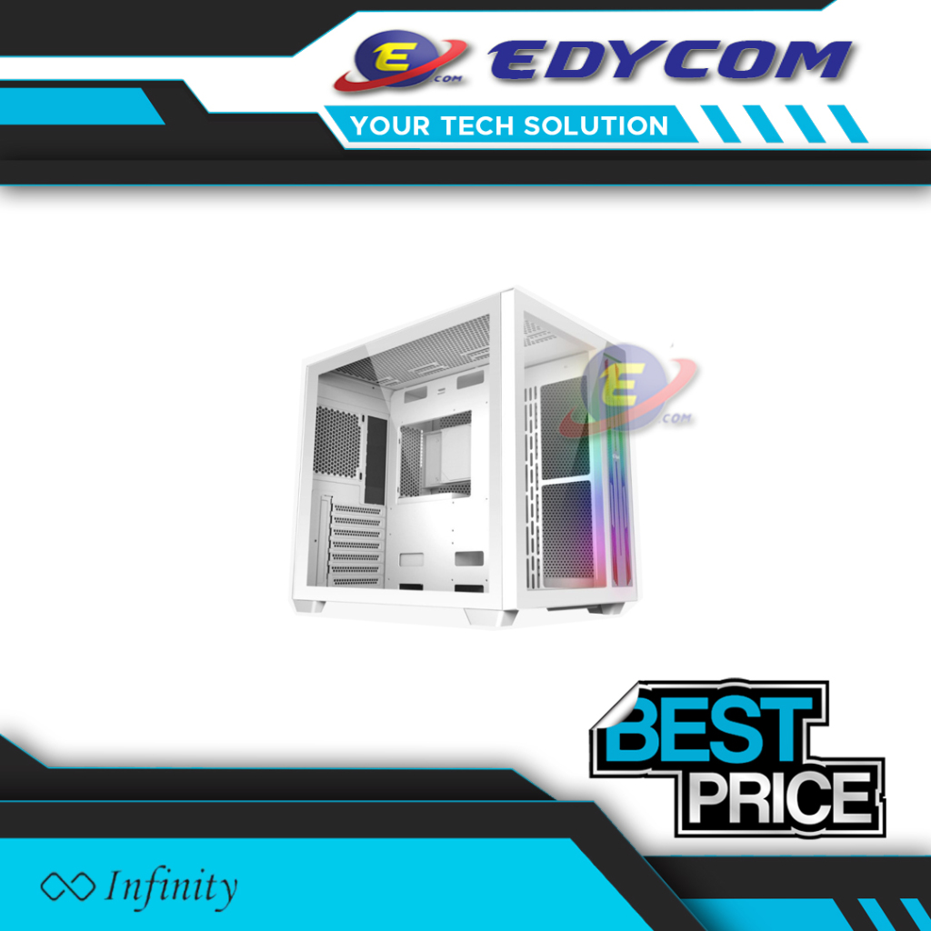 Case ENLIGHT FPMAX Z4 White Type C - Include 3 Fan ARGB