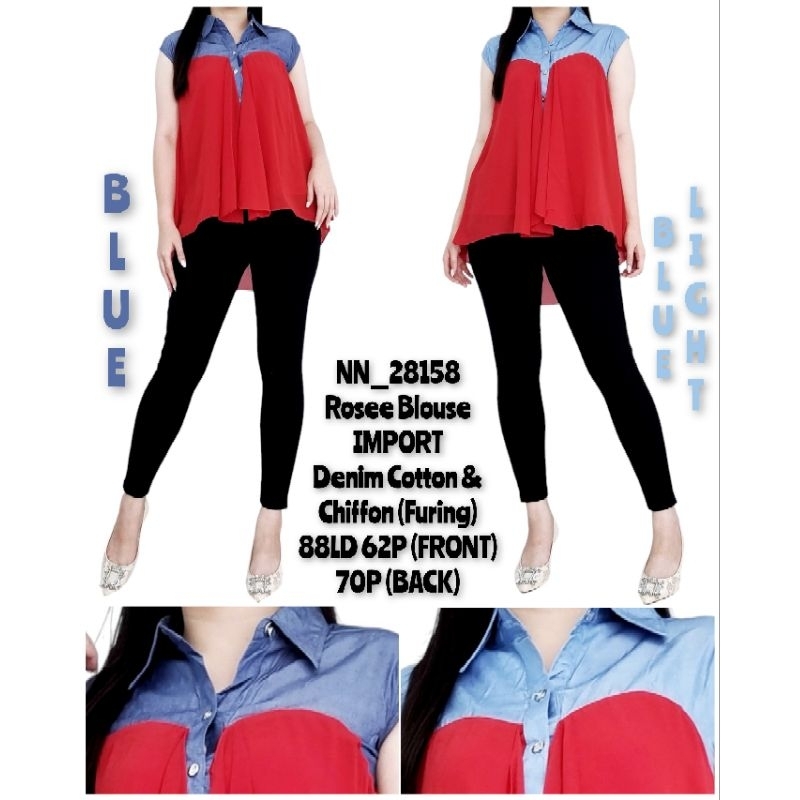 Atasan blus wanita fashion merah natal dan imlek (32 MODEL)