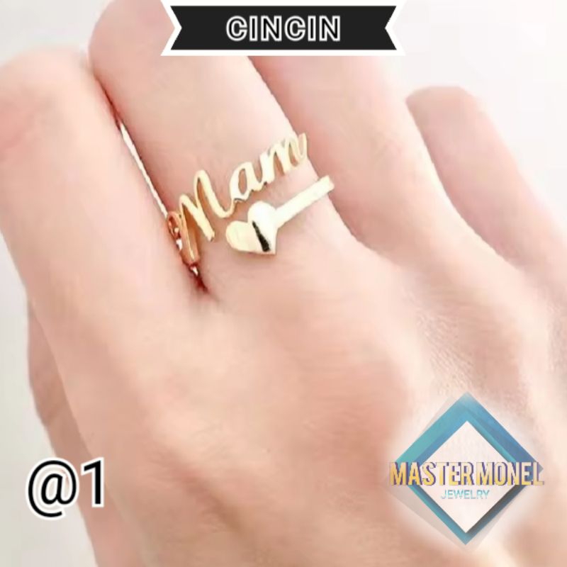 CINCIN NAMA LAPIS EMAS cincin nama titanium cincin nama wanita