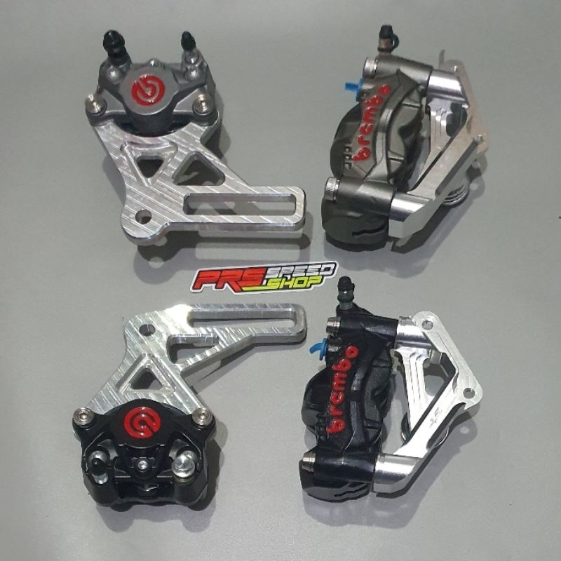 paket kaliper braket satria 2tak hiu lumba brcmbo m50 gp4rs grey hitam 300mm 260mm 220 breket brembo