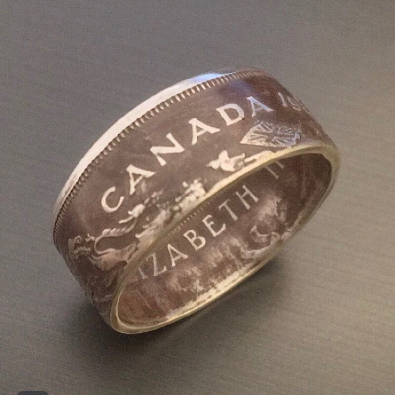 Cincin Koin Perak 50 Cent Canada 1959