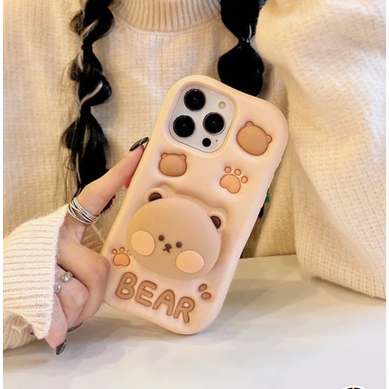 CASE BEAR 11 12 13 14 15 SILICON 3D KOREA PREMIUM PLUS POPSOCKET
