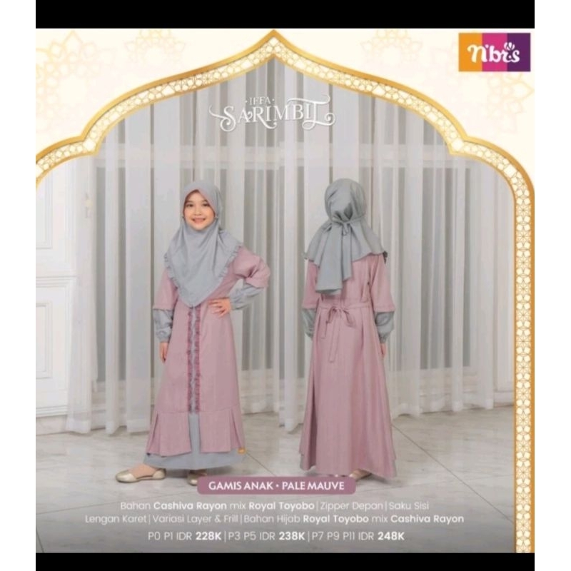 Gamis Anak Nibras Pale Mouve size P0