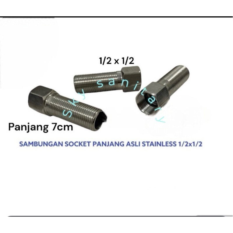 SOK KRAN /SOCKET KRAN /SOCKET KRAN AIR PANJANG 7CM 1/2 X 1/2 INCH SUS 304