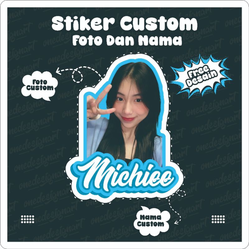 

Stiker Custom Foto dan Custom Nama Tahan Air