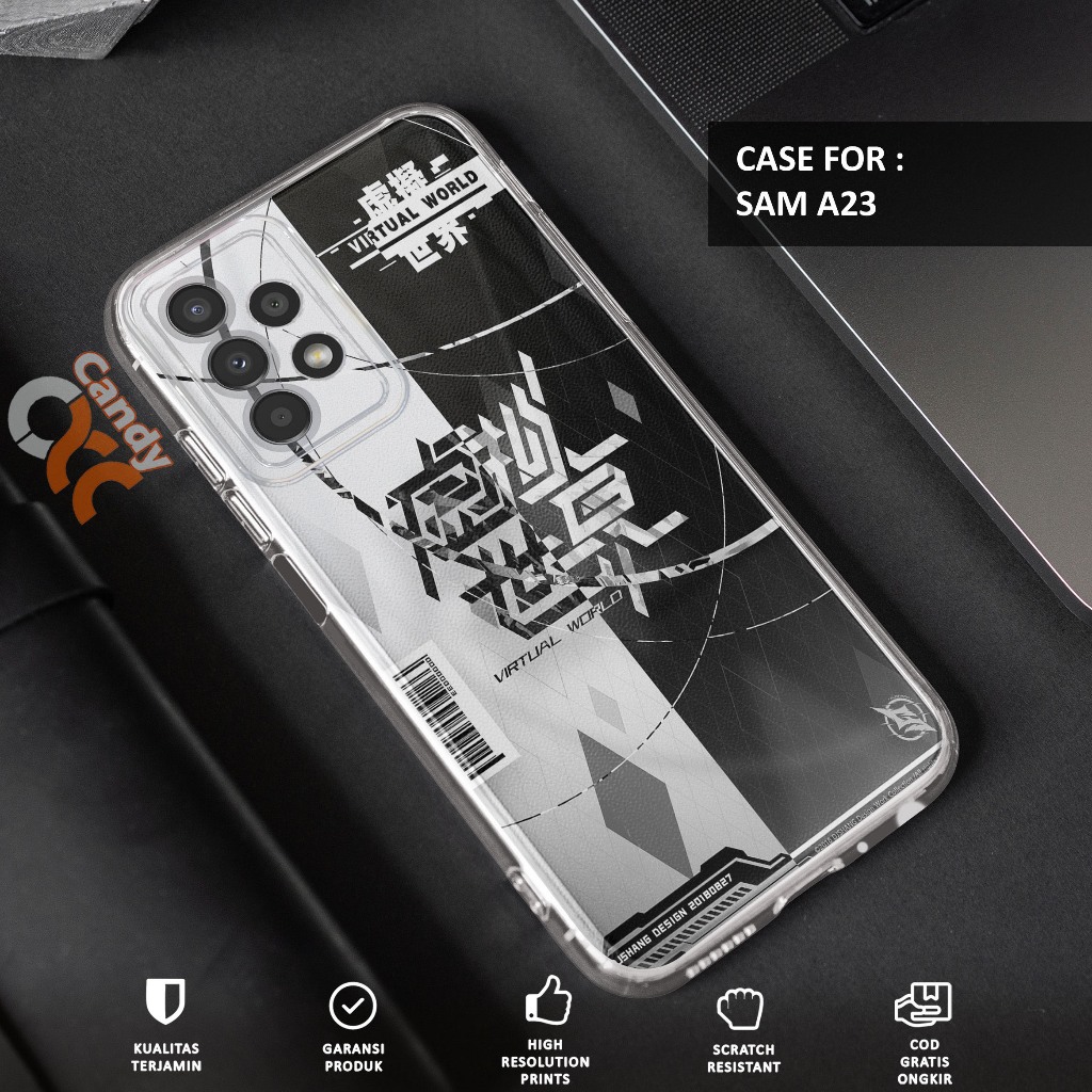 Case SAMSUNG A23 - Casing SAMSUNG A23 Motif ART - Softcase Premium Fourside - Bening Transparant - S