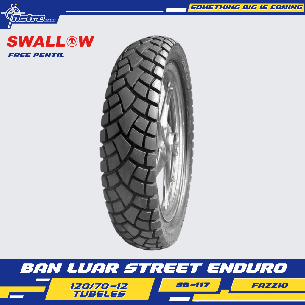 BAN LUAR 120/70-12 SB-117 STREET ENDURO TUBLES SWALLOW