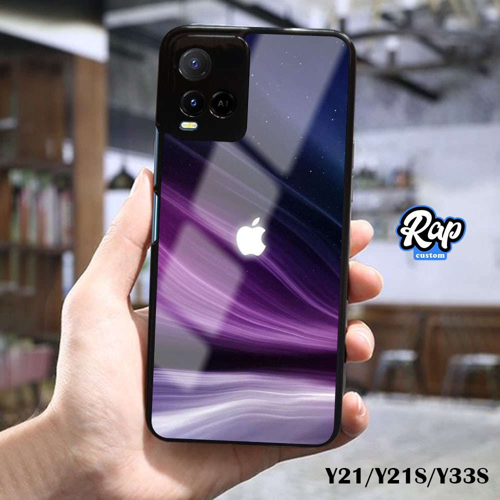 Case Vivo Y21 Y21S Y21A Y21E Y21T Y33T Y33S Fashion Case Gambar Logo Apple Motif Aesthetic Casing Hp