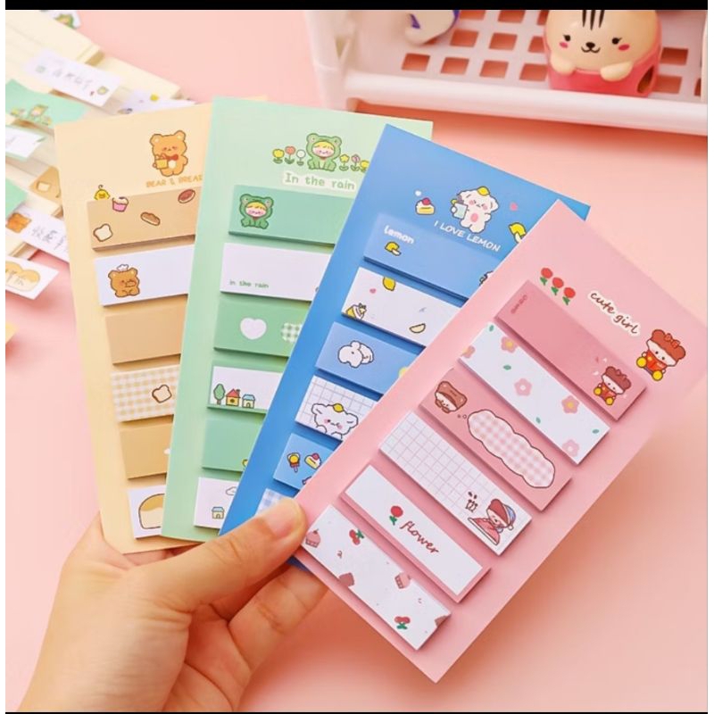 

Sticky Notes Lucu 6IN1 Tempelan Kertas Catatan 120 lembar Notes Kertas Tempel Karakter Pembatas