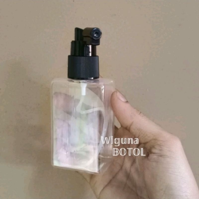 Botol Spray 100ml Kotak Long Nazzell / Botol 100ml Kotak Spray PET Clear