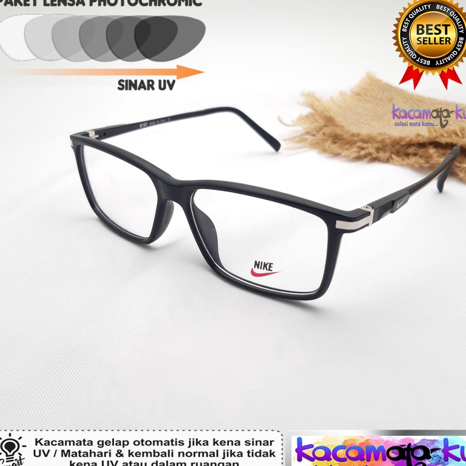 Produk Keren  Kacamata Minus Pria Sporty Nike Photocromic Blueray Antiradiasi Pria Fashionable