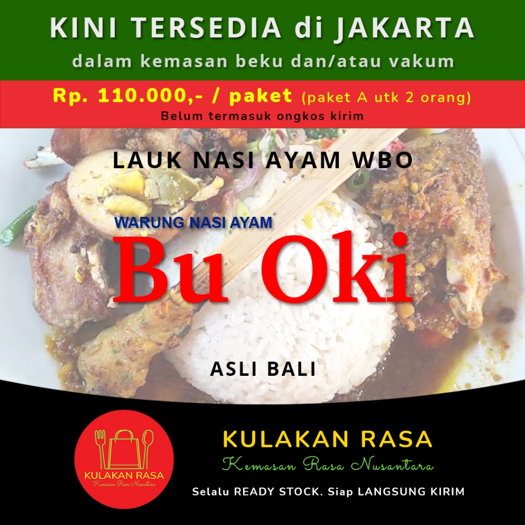 

LAUK NASI AYAM WARUNG BU OKI asli dari Bali (PAKET A)