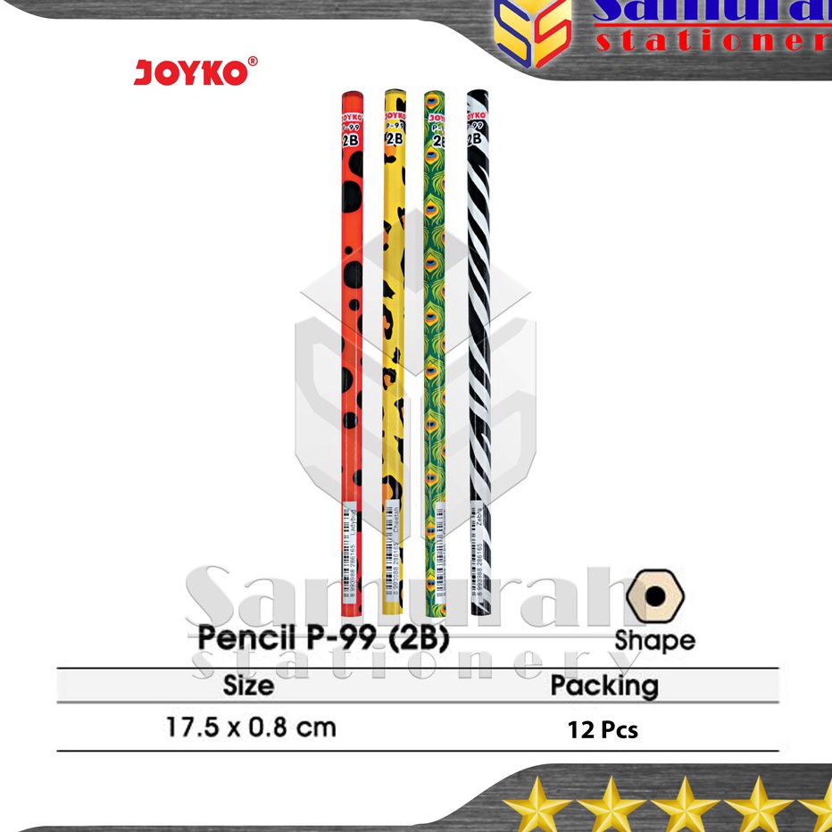 

STOK TERBARU Pensil Kayu 2B P 99 Animal Wooden Pencil P99 Pensil Raut P99