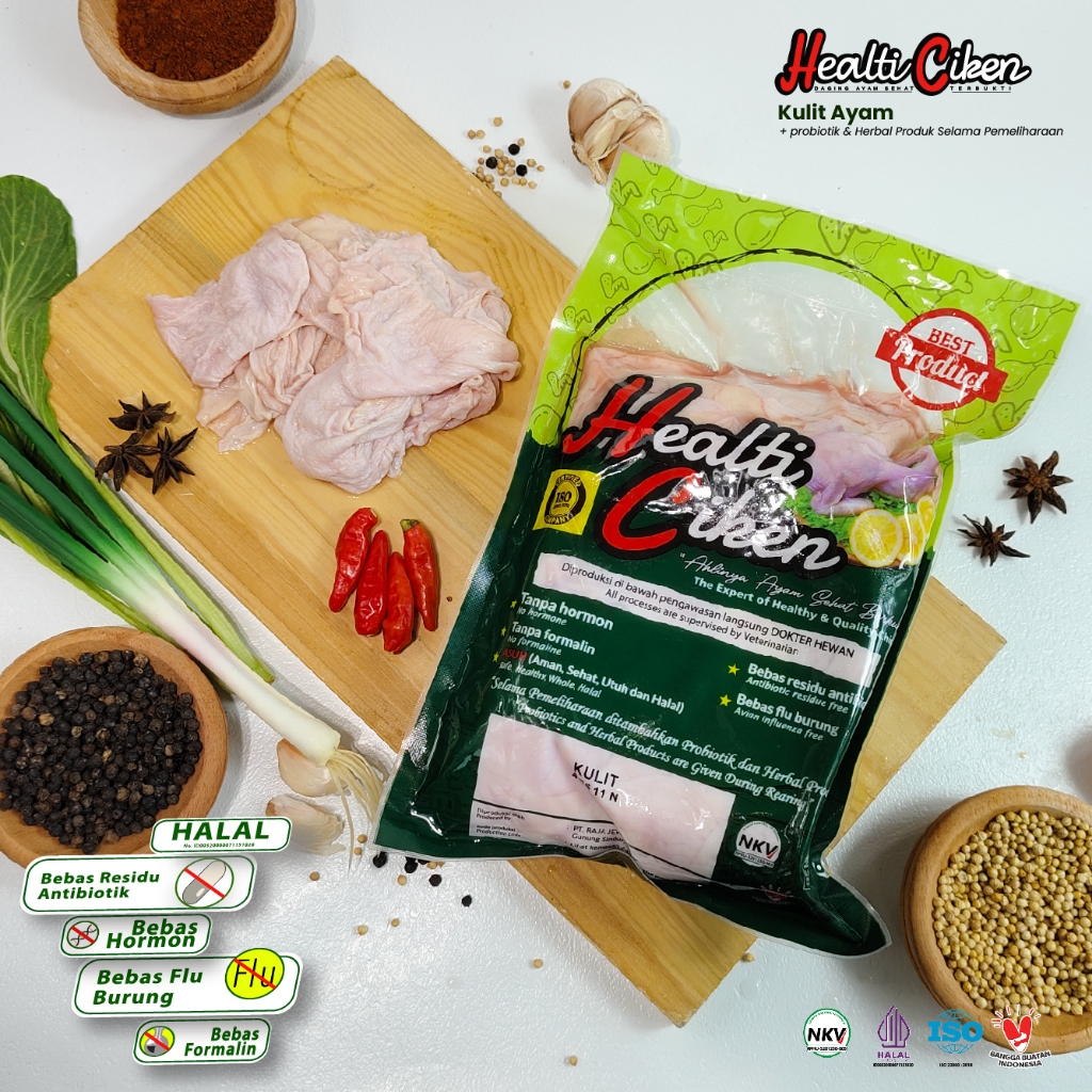 

Kulit Ayam + PROBIOTIK & HERBAL PRODUK HEALTI CIKEN | HEALTHY CHICKEN 0.9-1kg