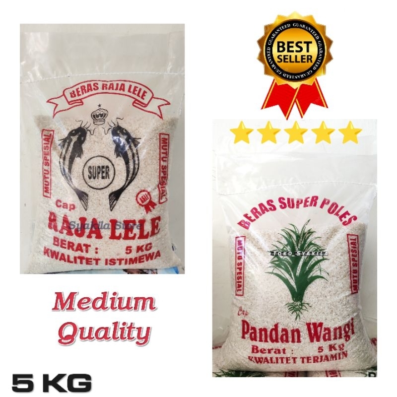 

Beras 5kg Pulen Cap Raja Lele & Pandan Wangi