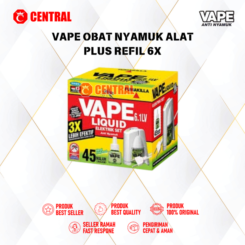 VAPE OBAT NYAMUK ALAT PLUS REFIL 6X LEBIH EFEKTIF