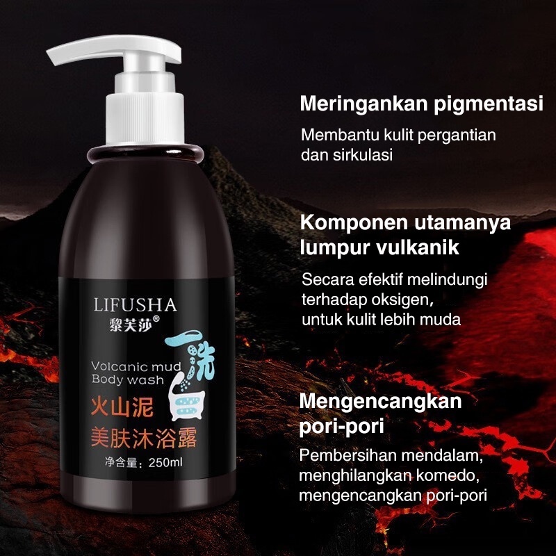 AD Sabun Lumpur Vulkanik Ampuh Memutihkan Badan Sabun Mandi Cair Lumpur Vulkanik Volcanic Mud Body