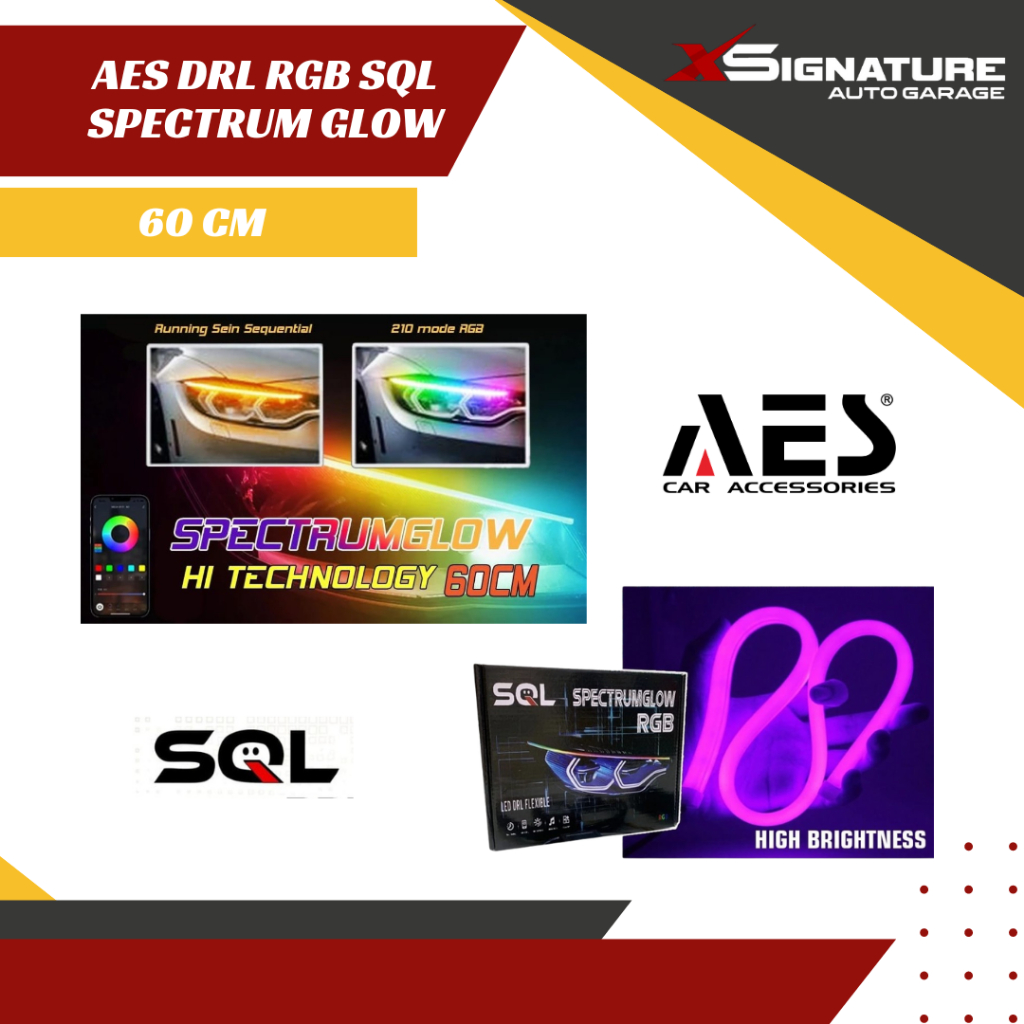AES DRL RGB SQL - SPECTRUM GLOW 60 CM