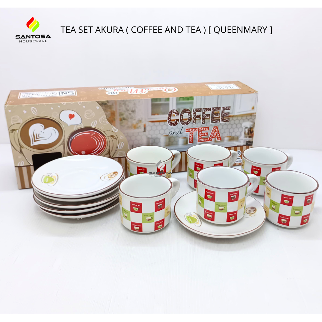 Cangkir Lepek Tea Set Akura ( Coffee And Tea ) [ Queenmary ]